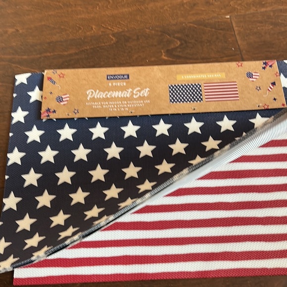 Envogue Americana Placemats Red White Blue New July 4th Stars Stripes - Picture 4 of 4